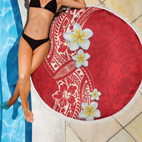 Plumeria Beach Blanket Polynesian Tribal Frangipani Red LT03 - Polynesian Pride
