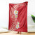 Plumeria Blanket Polynesian Tribal Frangipani Red