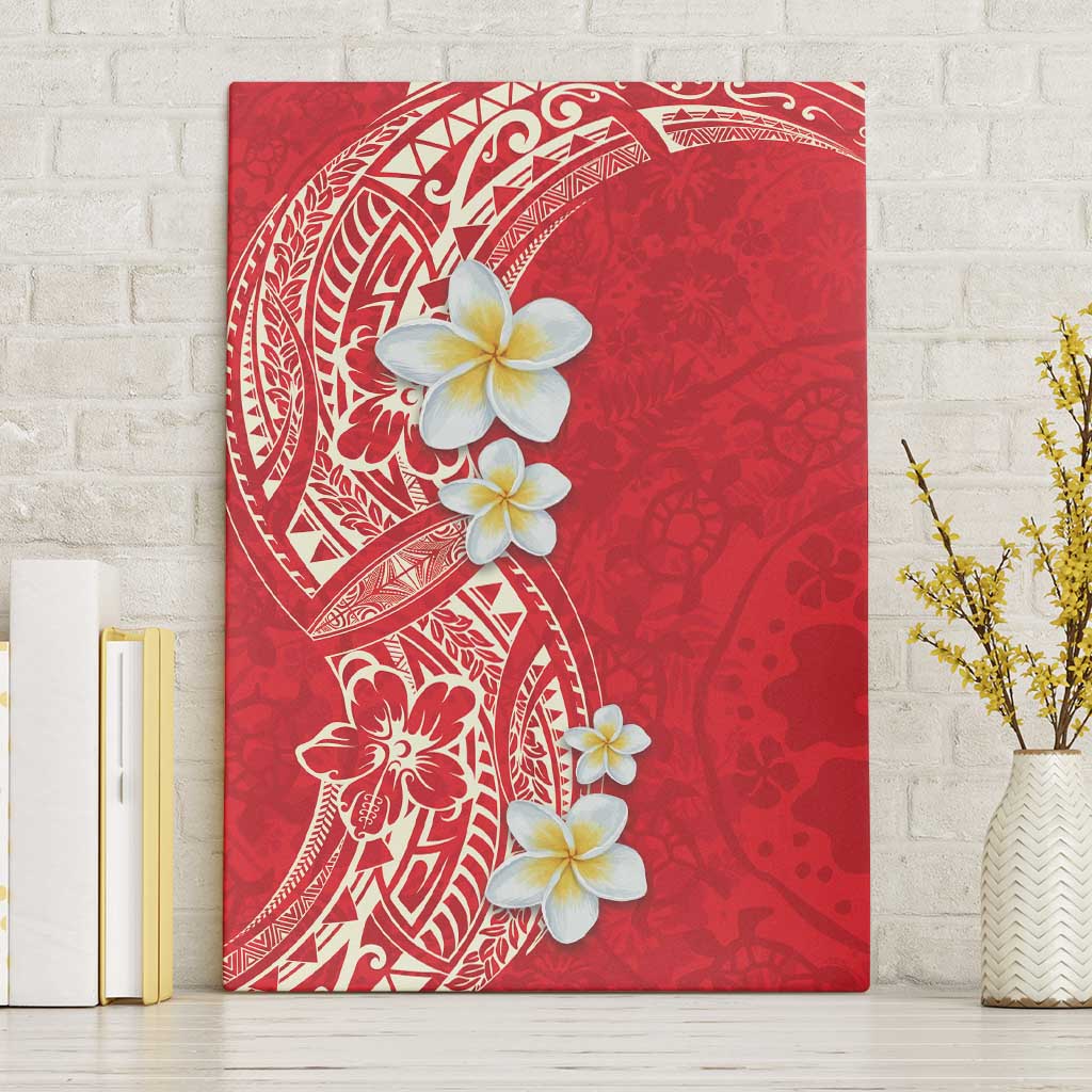 Plumeria Canvas Wall Art Polynesian Tribal Frangipani Red LT03 Without Frame Red - Polynesian Pride