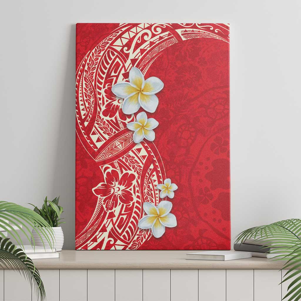 Plumeria Canvas Wall Art Polynesian Tribal Frangipani Red LT03 - Polynesian Pride