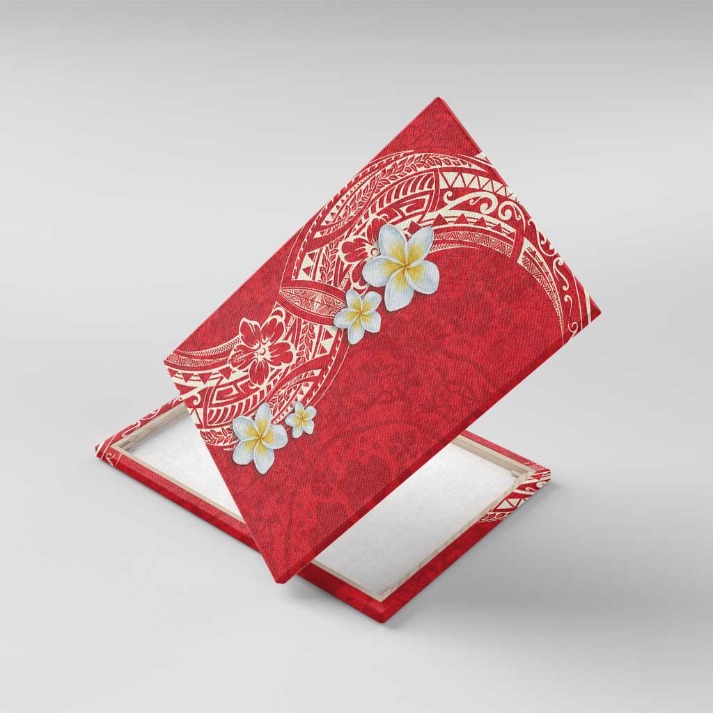 Plumeria Canvas Wall Art Polynesian Tribal Frangipani Red LT03 With Frame Red - Polynesian Pride