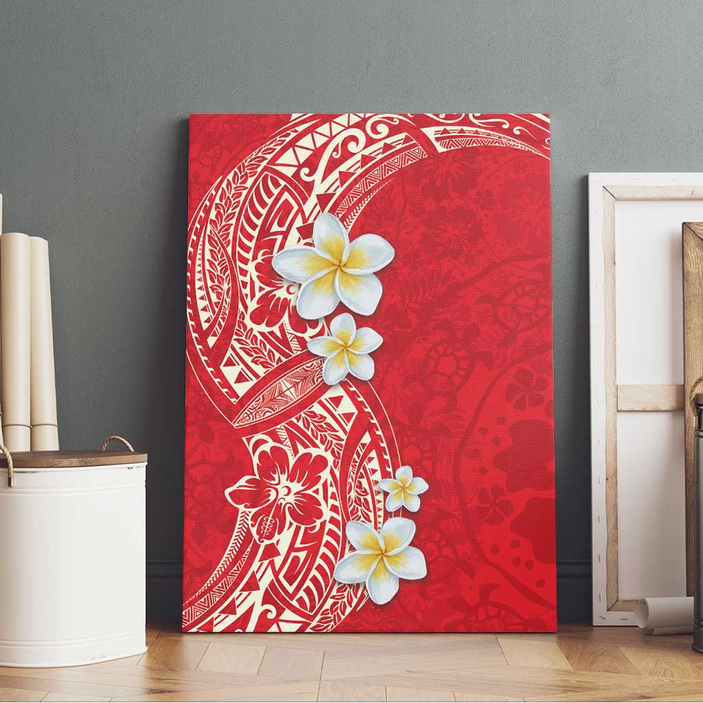 Plumeria Canvas Wall Art Polynesian Tribal Frangipani Red LT03 - Polynesian Pride