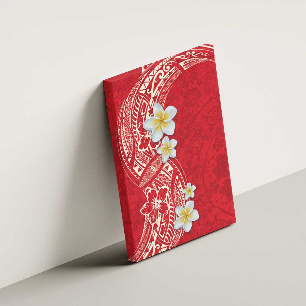 Plumeria Canvas Wall Art Polynesian Tribal Frangipani Red LT03 - Polynesian Pride