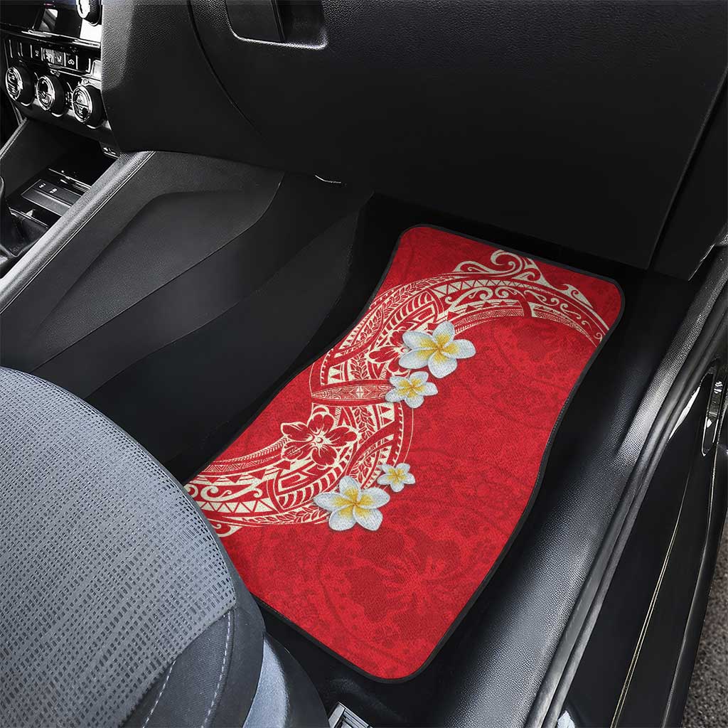 Plumeria Car Mats Polynesian Tribal Frangipani Red LT03 - Polynesian Pride