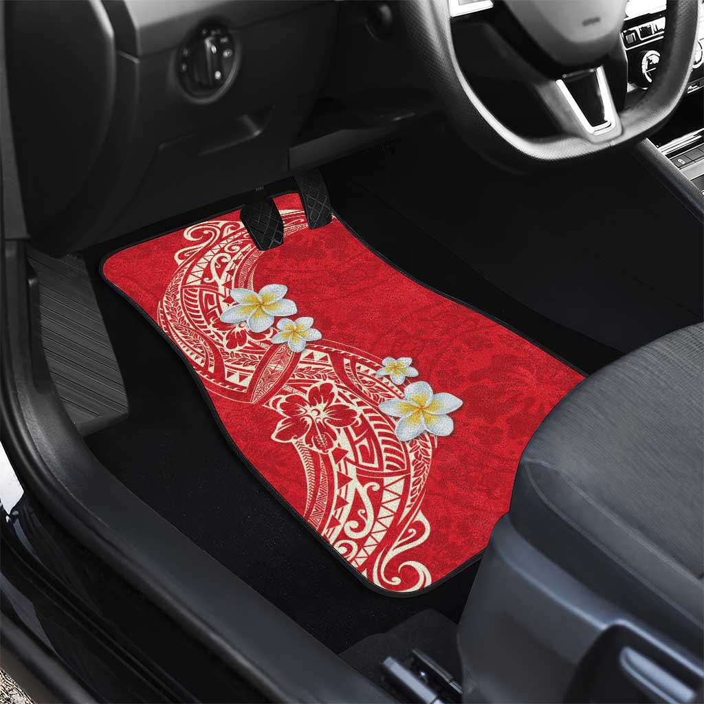 Plumeria Car Mats Polynesian Tribal Frangipani Red LT03 - Polynesian Pride