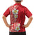 Plumeria Family Matching Mermaid Dress and Hawaiian Shirt Polynesian Tribal Frangipani Red