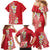 Plumeria Family Matching Mermaid Dress and Hawaiian Shirt Polynesian Tribal Frangipani Red