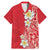 Plumeria Family Matching Mermaid Dress and Hawaiian Shirt Polynesian Tribal Frangipani Red