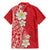 Plumeria Family Matching Mermaid Dress and Hawaiian Shirt Polynesian Tribal Frangipani Red