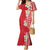 Plumeria Family Matching Mermaid Dress and Hawaiian Shirt Polynesian Tribal Frangipani Red