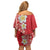 Plumeria Family Matching Off Shoulder Short Dress and Hawaiian Shirt Polynesian Tribal Frangipani Red