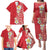 Plumeria Family Matching Puletasi and Hawaiian Shirt Polynesian Tribal Frangipani Red