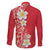 Plumeria Family Matching Short Sleeve Bodycon Dress and Hawaiian Shirt Polynesian Tribal Frangipani Red