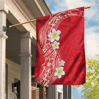 Plumeria Garden Flag Polynesian Tribal Frangipani Red LT03 House Flag Red - Polynesian Pride