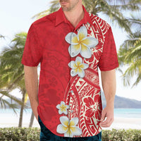 Plumeria Hawaiian Shirt Polynesian Tribal Frangipani Red LT03 - Polynesian Pride