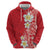 Plumeria Hoodie Polynesian Tribal Frangipani Red