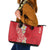 Plumeria Leather Tote Bag Polynesian Tribal Frangipani Red