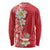 Plumeria Long Sleeve Shirt Polynesian Tribal Frangipani Red