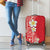 Plumeria Luggage Cover Polynesian Tribal Frangipani Red