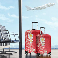 Plumeria Luggage Cover Polynesian Tribal Frangipani Red