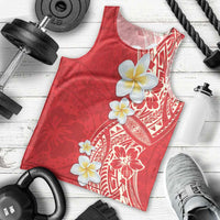 Plumeria Men Tank Top Polynesian Tribal Frangipani Red LT03 - Polynesian Pride