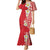 Plumeria Mermaid Dress Polynesian Tribal Frangipani Red