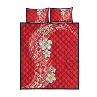 Plumeria Quilt Bed Set Polynesian Tribal Frangipani Red LT03 - Polynesian Pride
