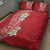 Plumeria Quilt Bed Set Polynesian Tribal Frangipani Red