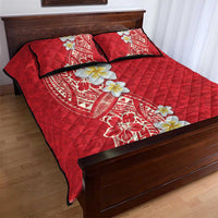 Plumeria Quilt Bed Set Polynesian Tribal Frangipani Red LT03 - Polynesian Pride