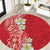 Plumeria Round Carpet Polynesian Tribal Frangipani Red