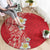 Plumeria Round Carpet Polynesian Tribal Frangipani Red