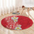 Plumeria Round Carpet Polynesian Tribal Frangipani Red