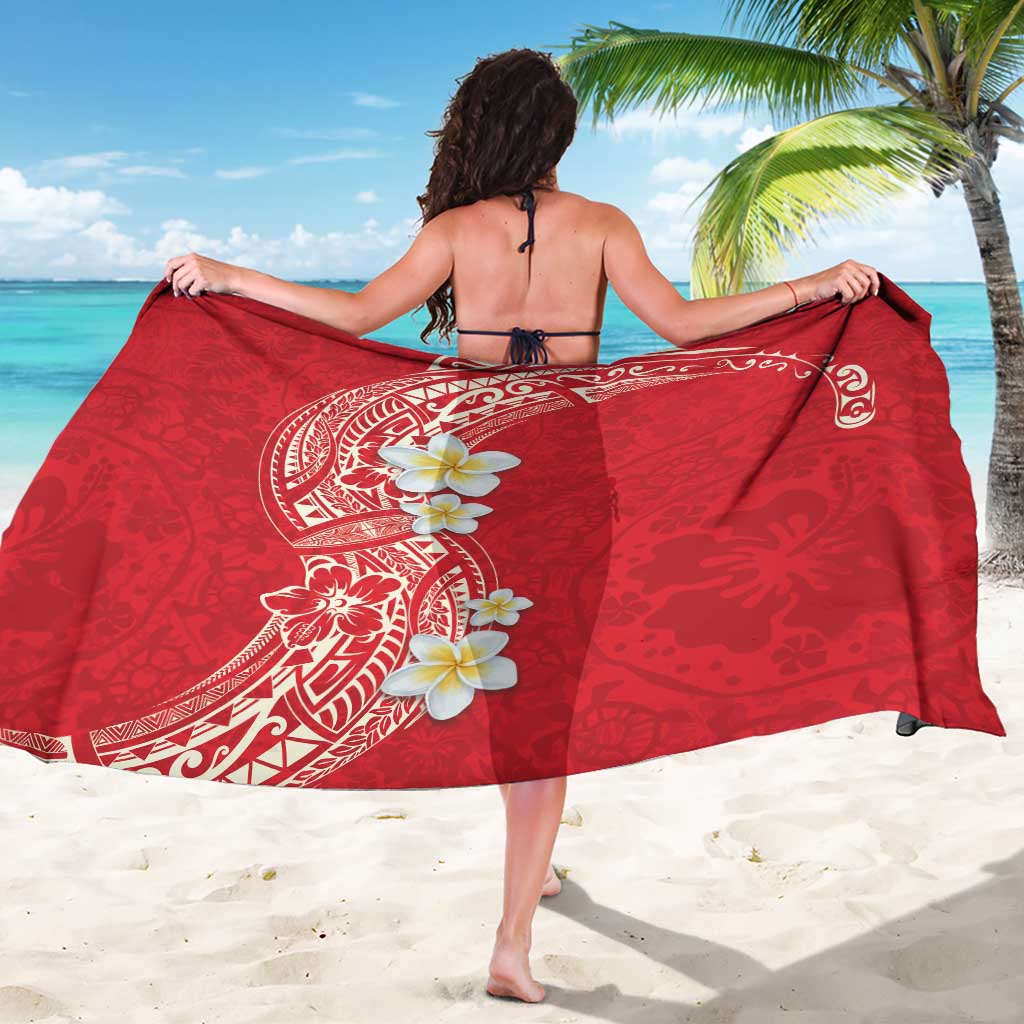 Plumeria Sarong Polynesian Tribal Frangipani Red