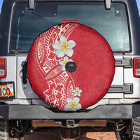 Plumeria Spare Tire Cover Polynesian Tribal Frangipani Red LT03 Red - Polynesian Pride