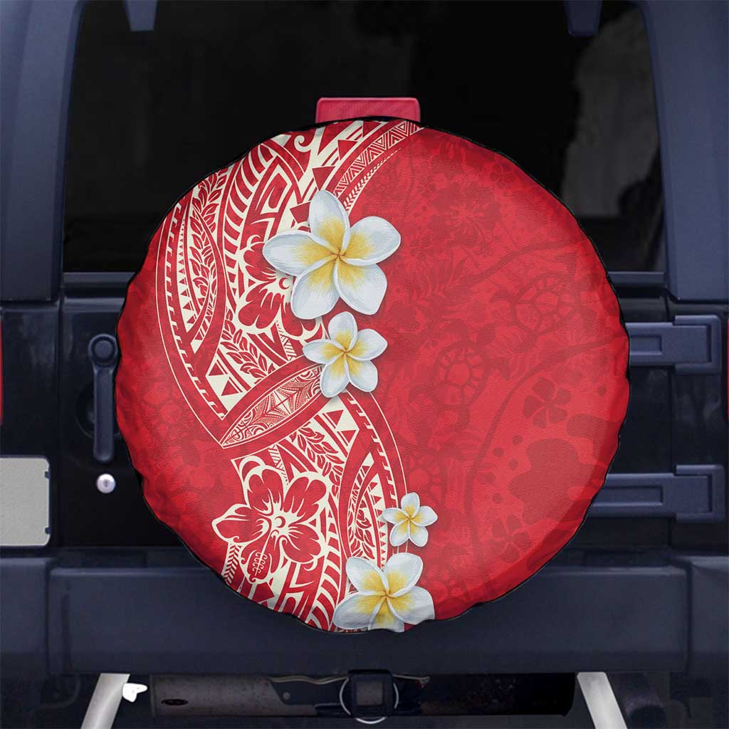 Plumeria Spare Tire Cover Polynesian Tribal Frangipani Red LT03 - Polynesian Pride