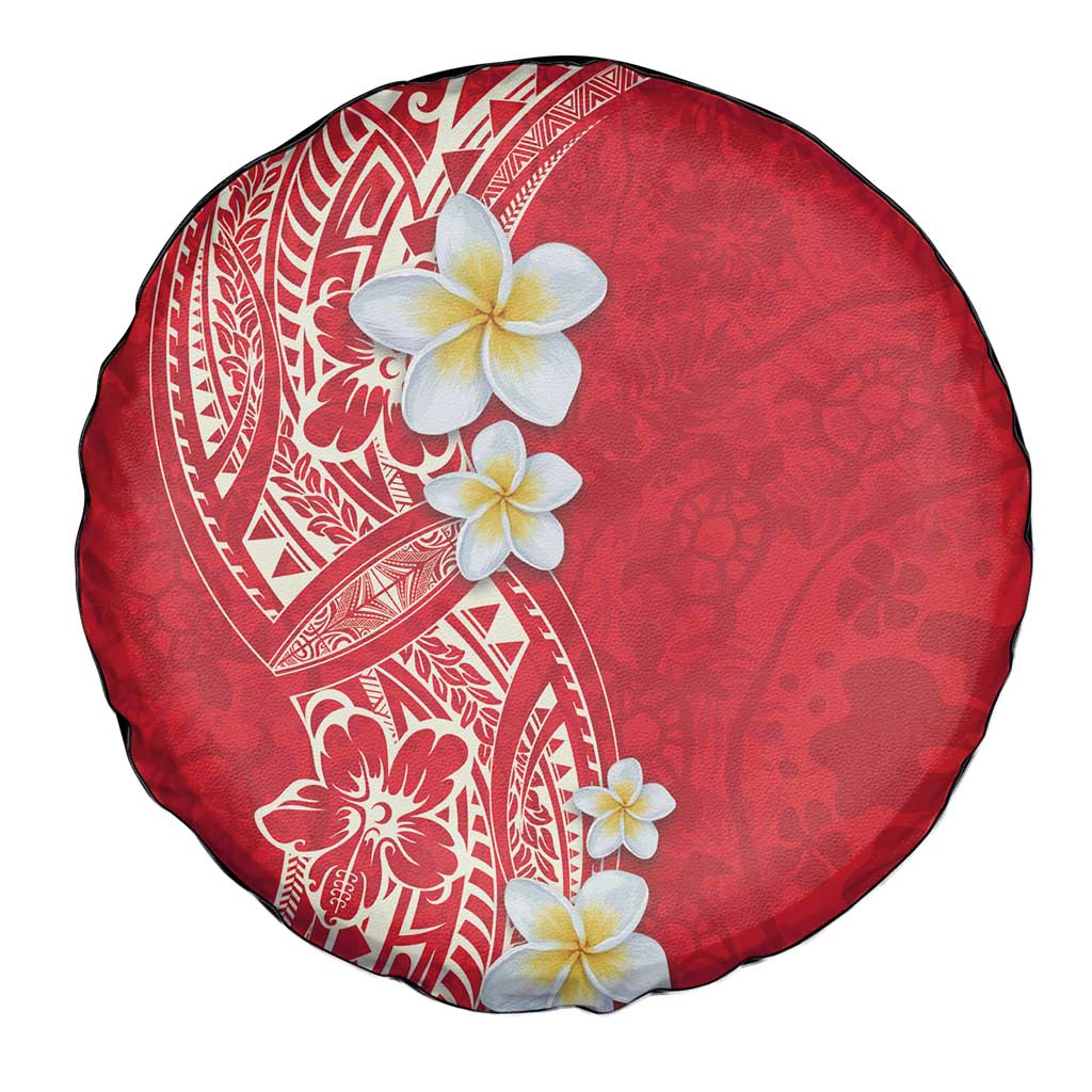 Plumeria Spare Tire Cover Polynesian Tribal Frangipani Red LT03 - Polynesian Pride