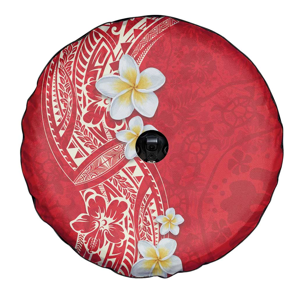 Plumeria Spare Tire Cover Polynesian Tribal Frangipani Red LT03 - Polynesian Pride