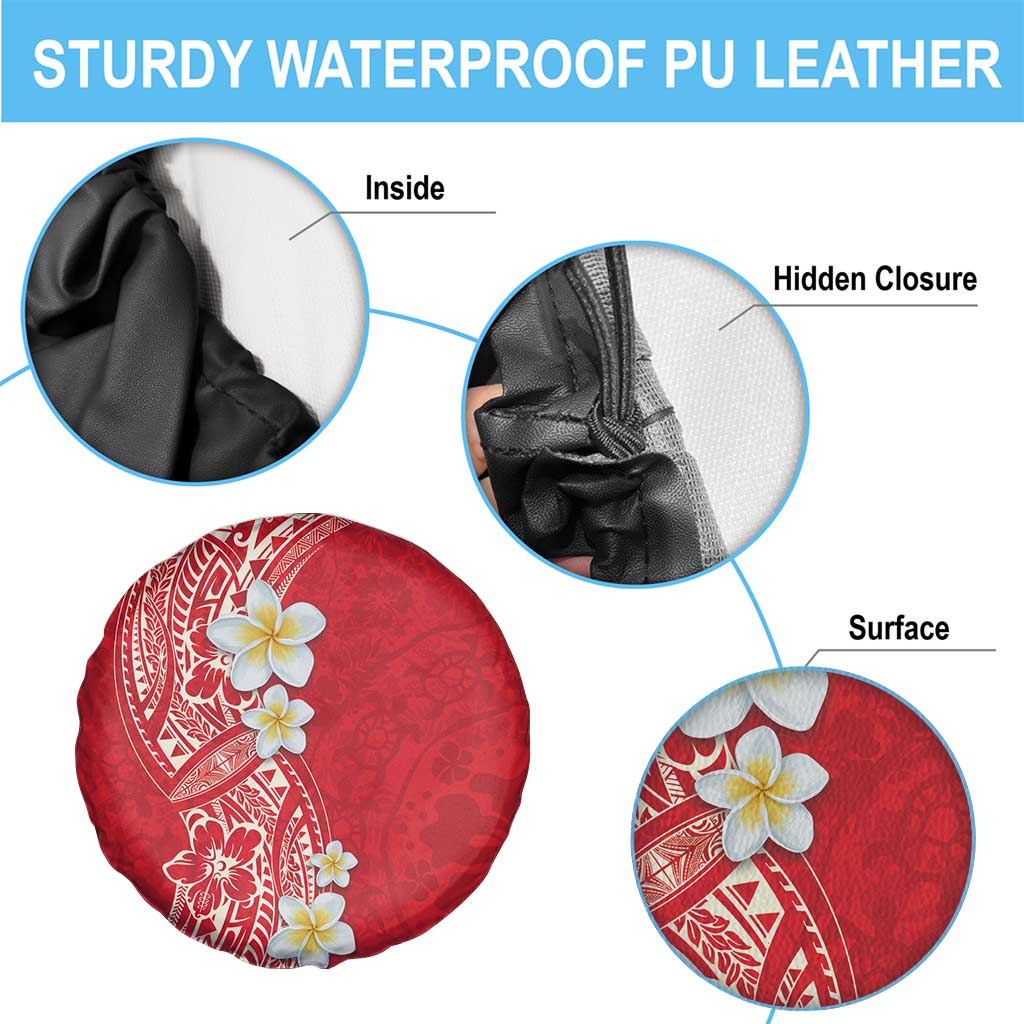 Plumeria Spare Tire Cover Polynesian Tribal Frangipani Red LT03 - Polynesian Pride