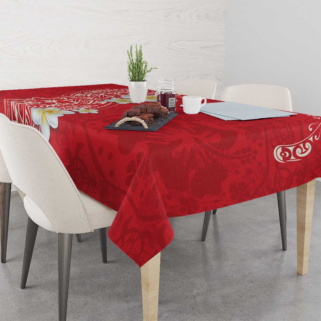 Plumeria Tablecloth Polynesian Tribal Frangipani Red LT03 - Polynesian Pride