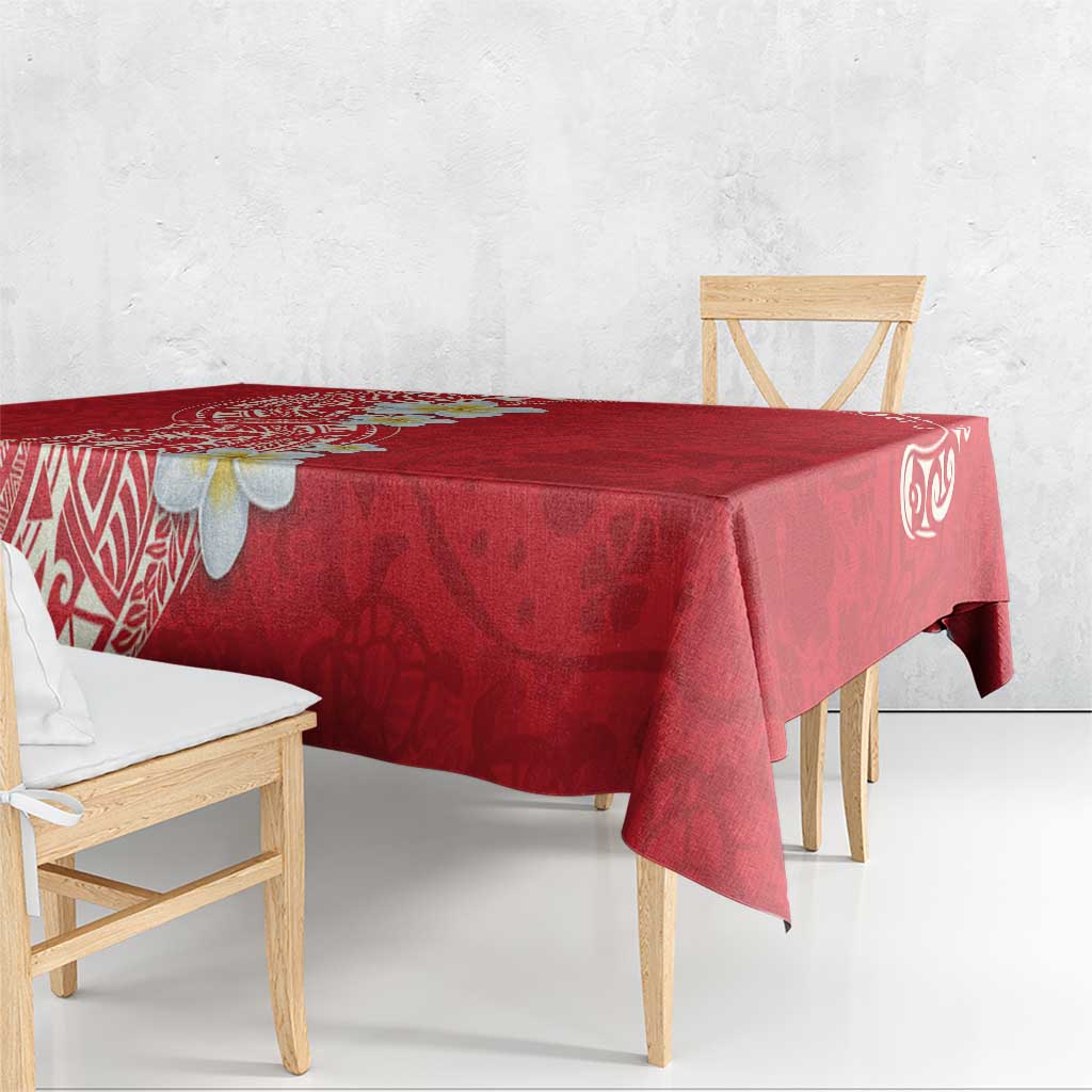 Plumeria Tablecloth Polynesian Tribal Frangipani Red LT03 - Polynesian Pride