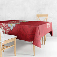 Plumeria Tablecloth Polynesian Tribal Frangipani Red LT03 - Polynesian Pride