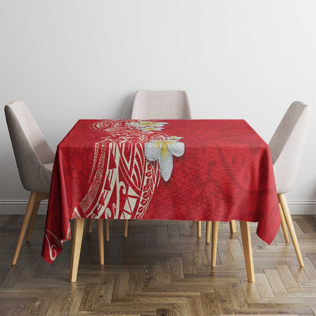 Plumeria Tablecloth Polynesian Tribal Frangipani Red LT03 - Polynesian Pride