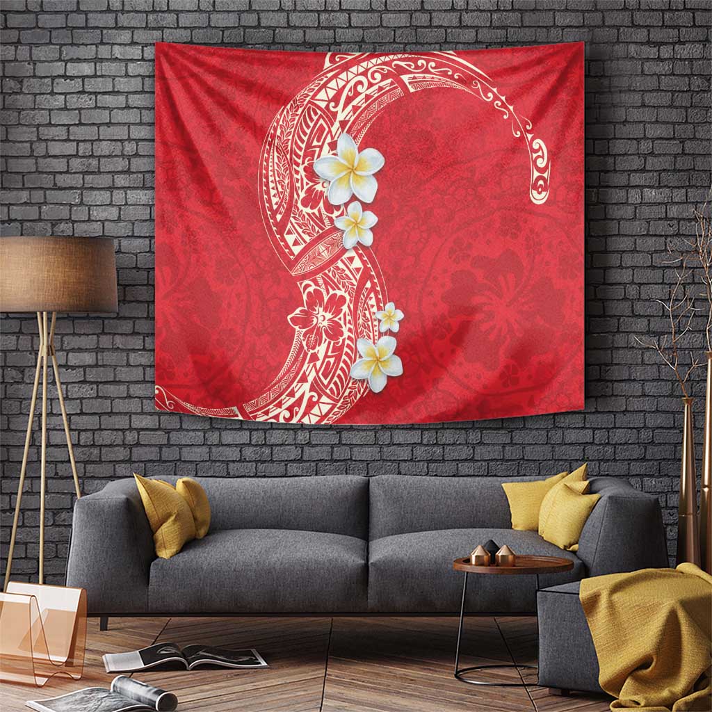 Plumeria Tapestry Polynesian Tribal Frangipani Red LT03 - Polynesian Pride