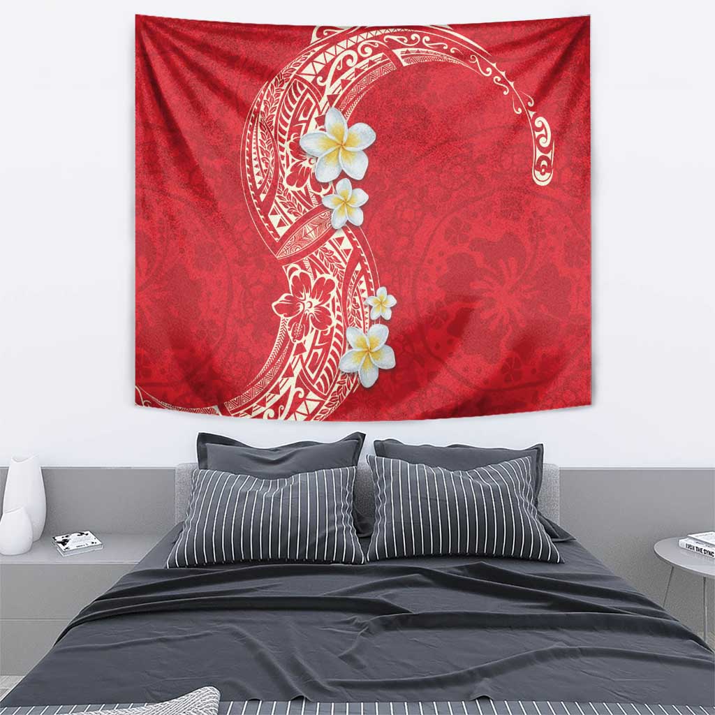 Plumeria Tapestry Polynesian Tribal Frangipani Red LT03 - Polynesian Pride
