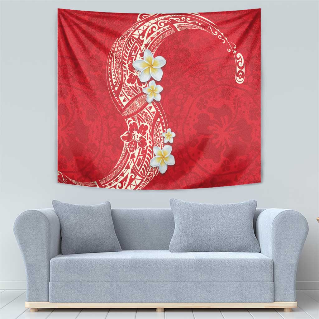 Plumeria Tapestry Polynesian Tribal Frangipani Red LT03 - Polynesian Pride