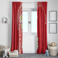 Plumeria Window Curtain Polynesian Tribal Frangipani Red LT03 - Polynesian Pride