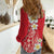 Plumeria Women Casual Shirt Polynesian Tribal Frangipani Red