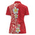 Plumeria Women Polo Shirt Polynesian Tribal Frangipani Red