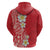 Plumeria Zip Hoodie Polynesian Tribal Frangipani Red