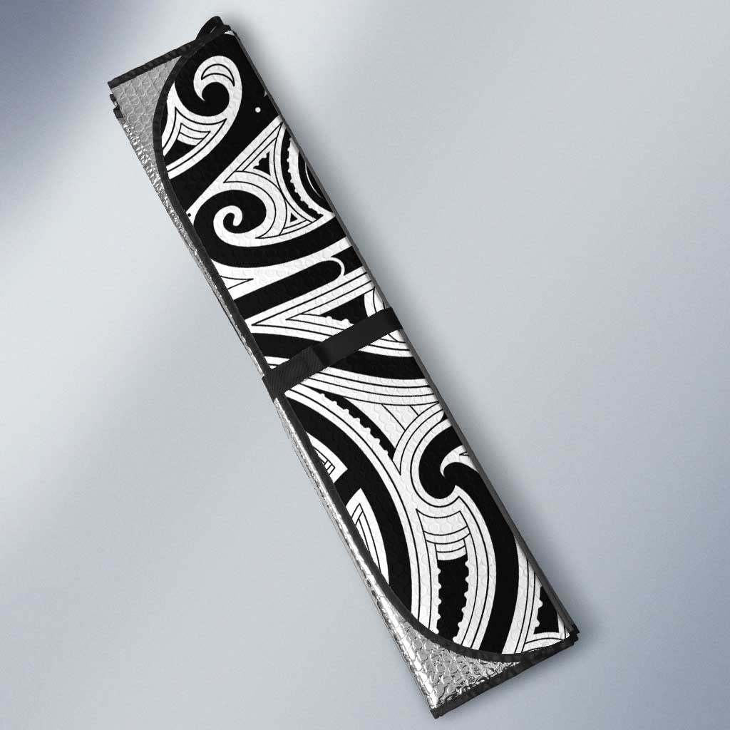 Niue Hiapo and Maori Decoration Tattoos Auto Sun Shade - Polynesian Pride